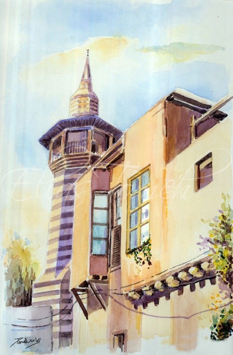 Minaret and windows-Damascus